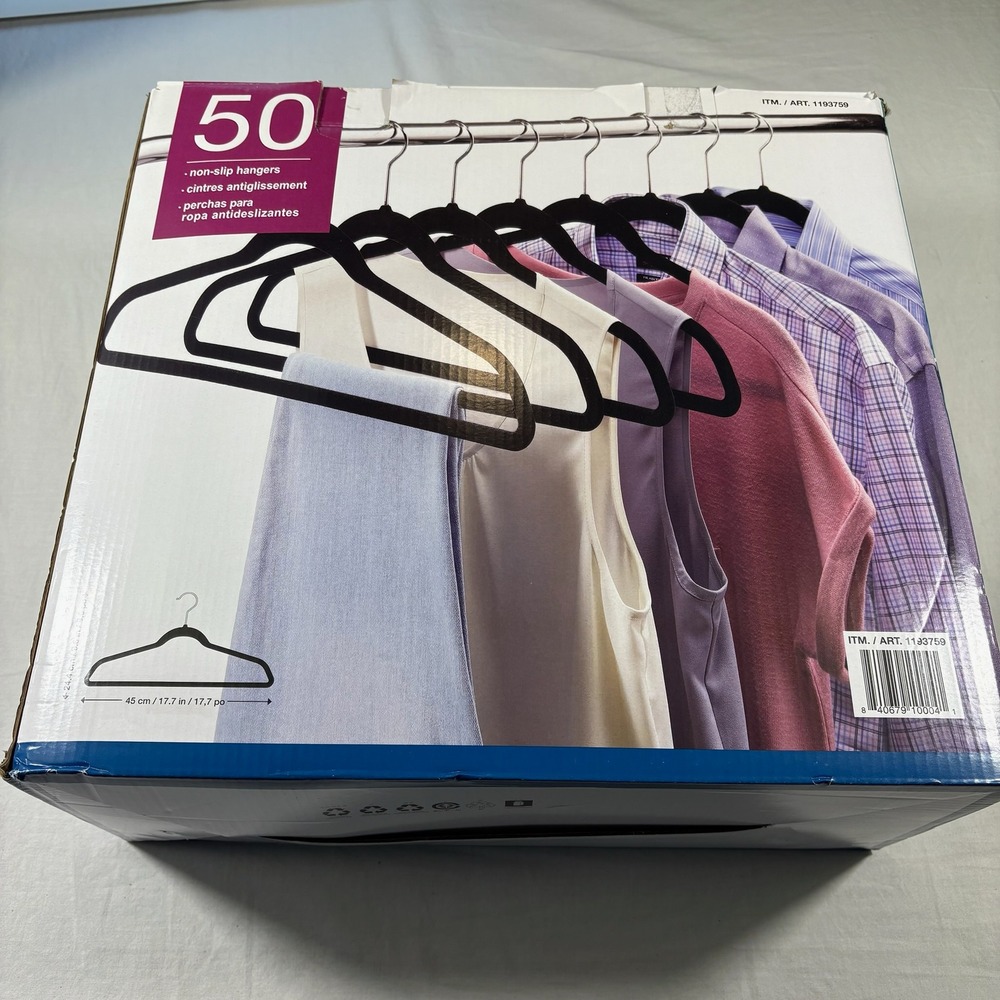 Non-Slip Hangers‎ 50 Count Black NEW